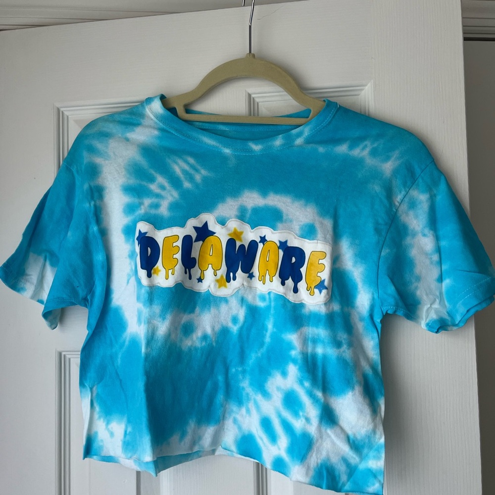 University of Delaware Tie Dye Cropped T-Shirt